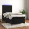 vidaXL Cama box spring c/ colch&atilde;o/LED 90x190 cm veludo preto