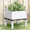 vidaXL Vaso/floreira de jardim c/ pernas 40x40x42 cm PP branco