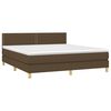 vidaXL Cama box spring c/ colch&atilde;o/LED 160x200cm tecido castanho-escuro