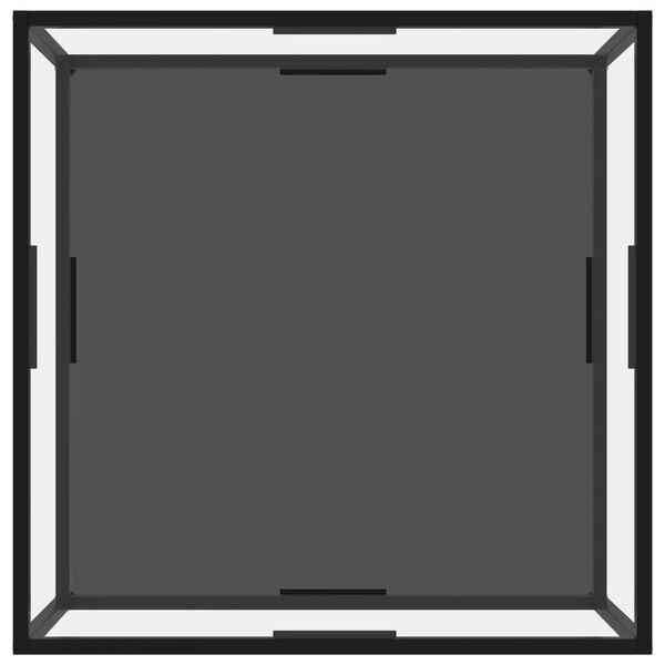vidaXL Mesa de centro 80x80x35 cm vidro temperado transparente e preto