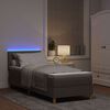 vidaXL Cama Box Spring LED Cinzento-acastanhado 80 x 200 cm tecido