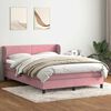 vidaXL Cama box spring com colch&atilde;o 160x210 cm veludo rosa