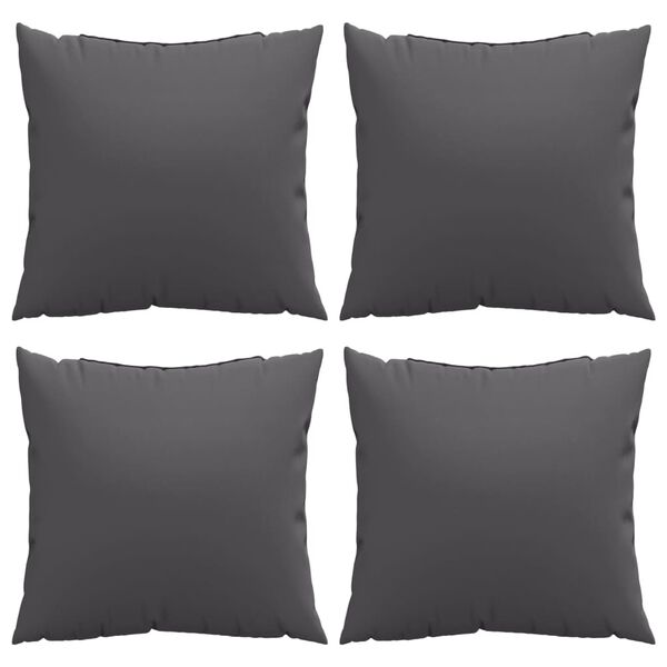 vidaXL Almofadas de sof&aacute; 4 pcs 60x60 cm tecido antracite