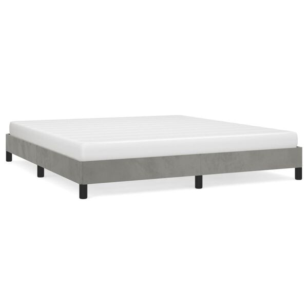vidaXL Estrutura de cama sem colchão 160x200 cm veludo cinzento-claro