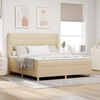 vidaXL Cama Box Springs com Colch&atilde;o Cinza Escuro 90x190 cm Creme