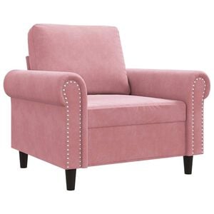 vidaXL Poltrona 60 cm veludo rosa