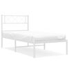 vidaXL Estrutura de cama com cabeceira 90x190 cm metal branco