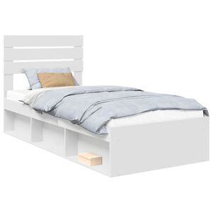 vidaXL Estrutura da Cama com cabeceira Branco 100 x 200 cm
