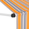 vidaXL Toldo retr&aacute;til manual 400 cm riscas amarelas e azuis