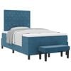 vidaXL Cama Box com cabeceira Azul escuro 200 x 120 cm Veludo