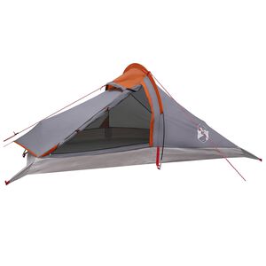 vidaXL Barraca para Caminhadas 4 pessoa Cinza e Laranja