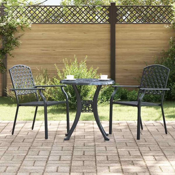 vidaXL Cadeira de Jardim 2 pcs Antracite 56 x 65 x 89 cm A&ccedil;o
