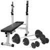 vidaXL Banco muscula&ccedil;&atilde;o c/ suporte p/ pesos + barras e halteres 120 kg