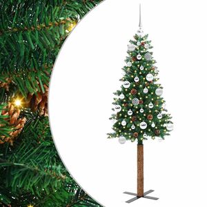 vidaXL &Aacute;rvore de Natal Slim com 150 LEDs com suporte Verde 150 cm