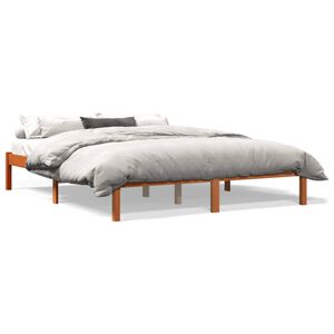 vidaXL Cama sem colch&atilde;o 160x200 cm madeira pinho maci&ccedil;o castanho-mel