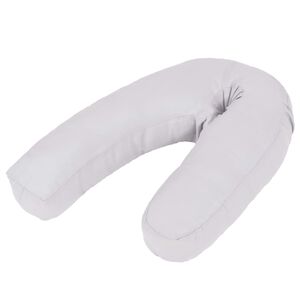 vidaXL Almofada de gravidez em forma de J 54x(36-43) cm cinzento