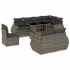 vidaXL 9 pcs conjunto sof&aacute;s p/ jardim com almofad&otilde;es vime PE cinzento