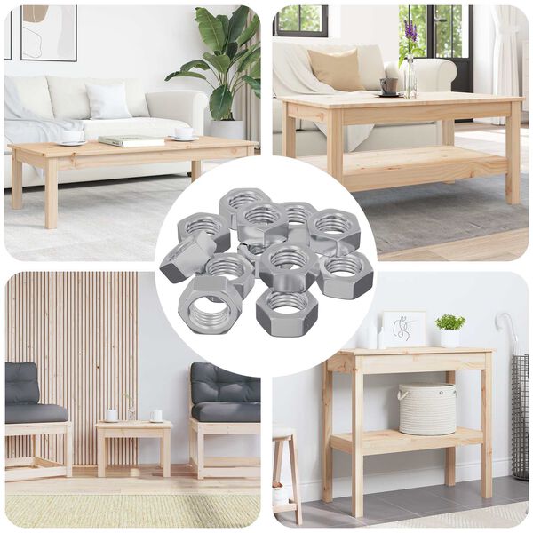 vidaXL Porca Hexagonal 9000 pcs Prateado Metal