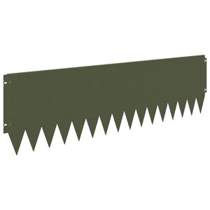 vidaXL Acabamento para Gramado 10 unid. 103 x 30 cm A&ccedil;o Verde-Azeitona