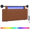 vidaXL Cabeceira suspensa Com luz LED Castanho PU Antigo