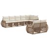 vidaXL Conjunto de Sof&aacute; de Jardim 8 pcs Bege e Branco Creme vime PE