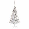 vidaXL &Aacute;rvore Natal artificial pr&eacute;-iluminada c/bola 150cm PET prateado