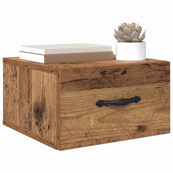 vidaXL Arm&aacute;rio de Cabeceira com gaveta Madeira antiga 35 x 35 x 20 cm
