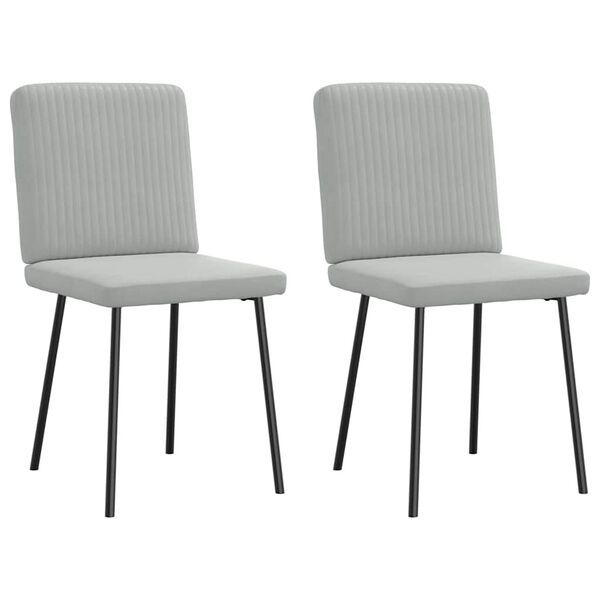 vidaXL Cadeiras de jantar 2 pcs veludo cinzento-claro