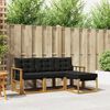 vidaXL Conjunto de Sof&aacute;s para Exterior 4 pcs Natural e Preto