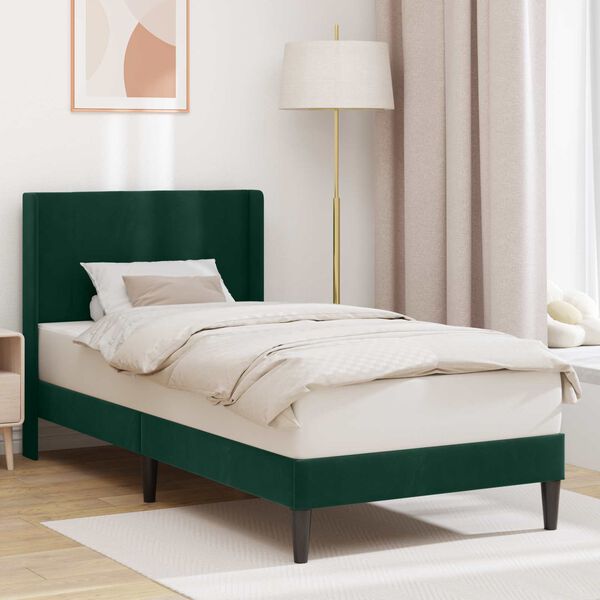vidaXL Estrutura da Cama com cabeceira Verde Escuro 80 x 200 cm Veludo