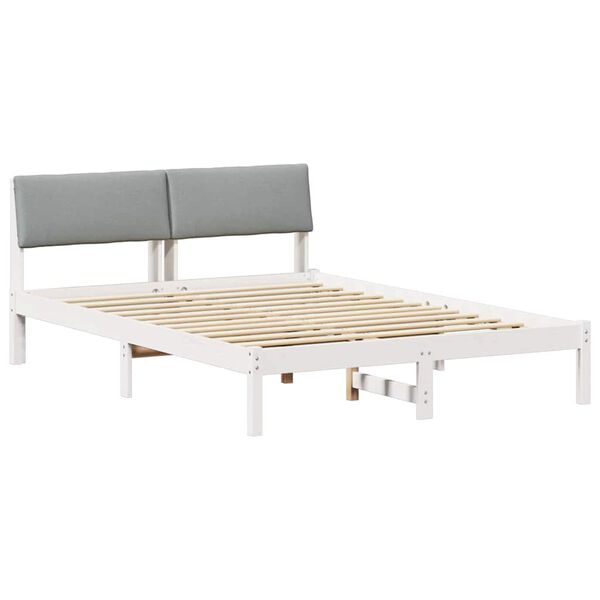 vidaXL Estrutura da cama Branco e cinza claro 150 x 200 cm