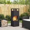 vidaXL Fire Pit Preto 35 x 35 x 100 cm Aço