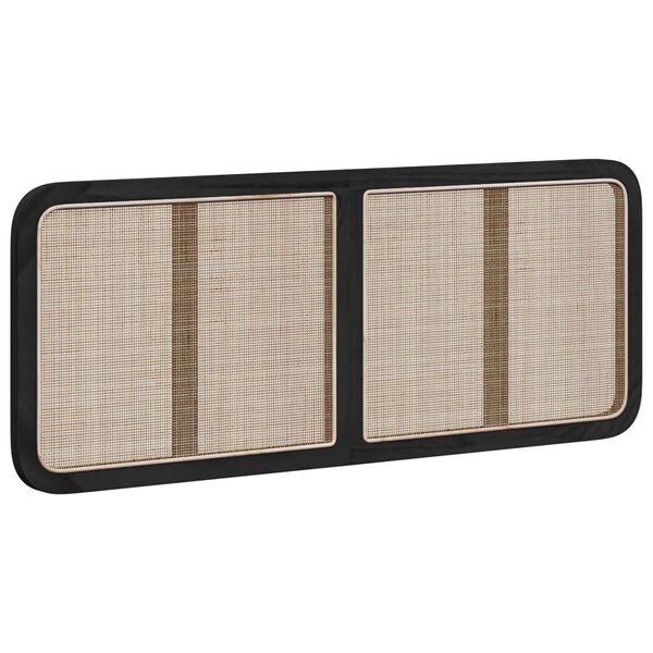 vidaXL Cabeceira com cabeceira Preto 140 x 55 x 3 cm Vime
