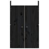 vidaXL Portas cozinha p/ exterior MEPPEL 2 pcs 50x9x82 cm pinho maci&ccedil;o preto