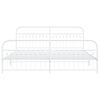 vidaXL Estrutura de cama com cabeceira e p&eacute;s 200x200 cm metal branco