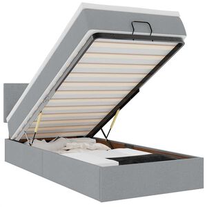 vidaXL Cama otomana com colch&atilde;o 100x200 cm tecido cinzento claro