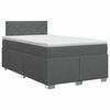 vidaXL Cama box spring com colch&atilde;o Cinzento-Escuro 120 x 200 cm Tecido