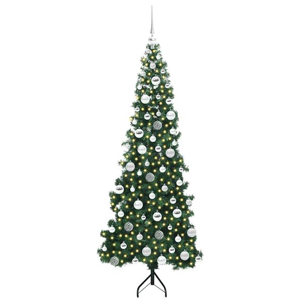 vidaXL &Aacute;rvore de Natal artificial de canto Verde 180 cm PVC e Metal