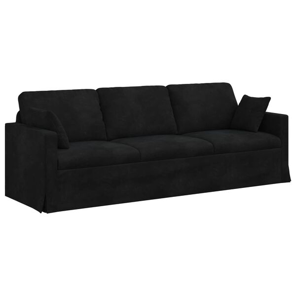 vidaXL Sof&aacute; Preto 228 x 78 x 80 cm Veludo