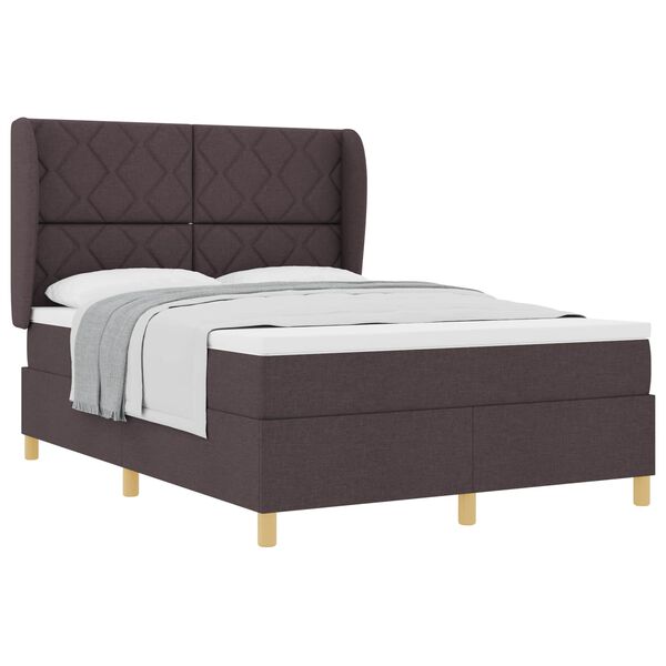 vidaXL Cama Box Springs com Colch&atilde;o Cinza Escuro 90x190 cm tecido