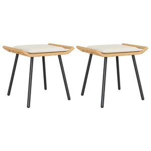 vidaXL Banquinho de Jardim 2 pcs Castanho 50 x 40 x 45cm Poliéster