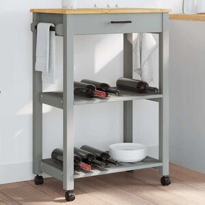 vidaXL Carrinho de cozinha MONZA 60x40x88,5 cm madeira de pinho maci&ccedil;a