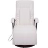 vidaXL Cadeira de massagens shiatsu couro artificial branco