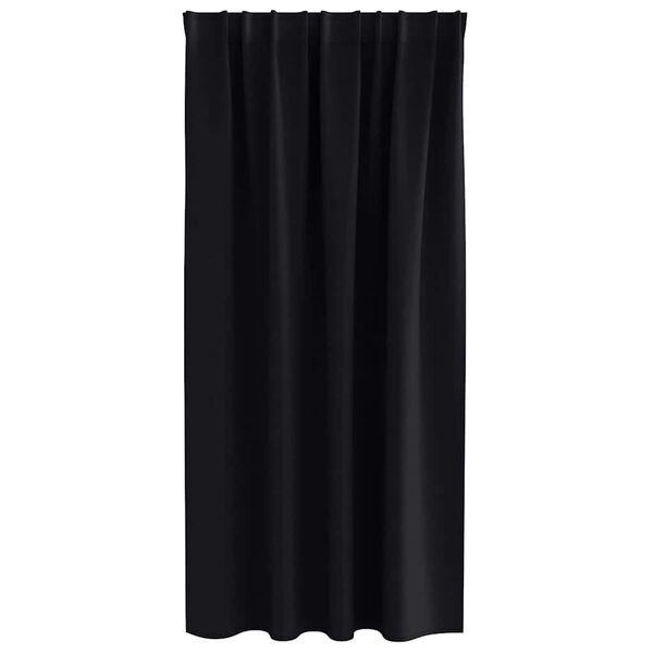 vidaXL Cortinas Blackout com Argolas 2 pcs Preto 175 x 140 cm