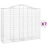 vidaXL Cestos gabião arqueados 7pcs 200x50x160/180cm ferro galvanizado