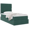 vidaXL Cama com arruma&ccedil;&atilde;o e colch&atilde;o Verde Escuro 90 x 190 cm Veludo