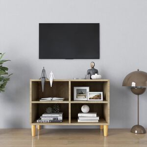 vidaXL M&oacute;vel de TV com pernas de madeira 69,5x30x50 cm carvalho sonoma