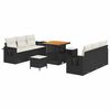 vidaXL Conjunto de Sof&aacute; de Jardim com almofada 9 pcs Preto vime PE