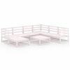 vidaXL 8 pcs conjunto lounge de jardim pinho sólido branco