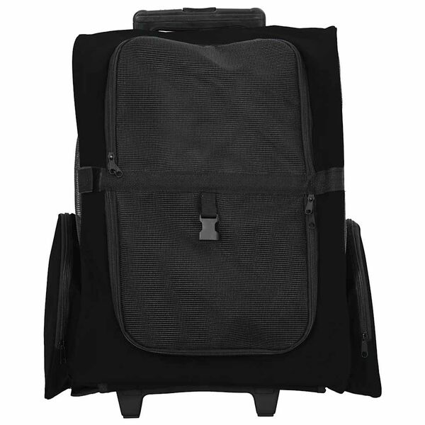 vidaXL Carrinho para animais de estima&ccedil;&atilde;o 3 em 1 Design Preto 48x32x(57-106) cm Tecido Oxford